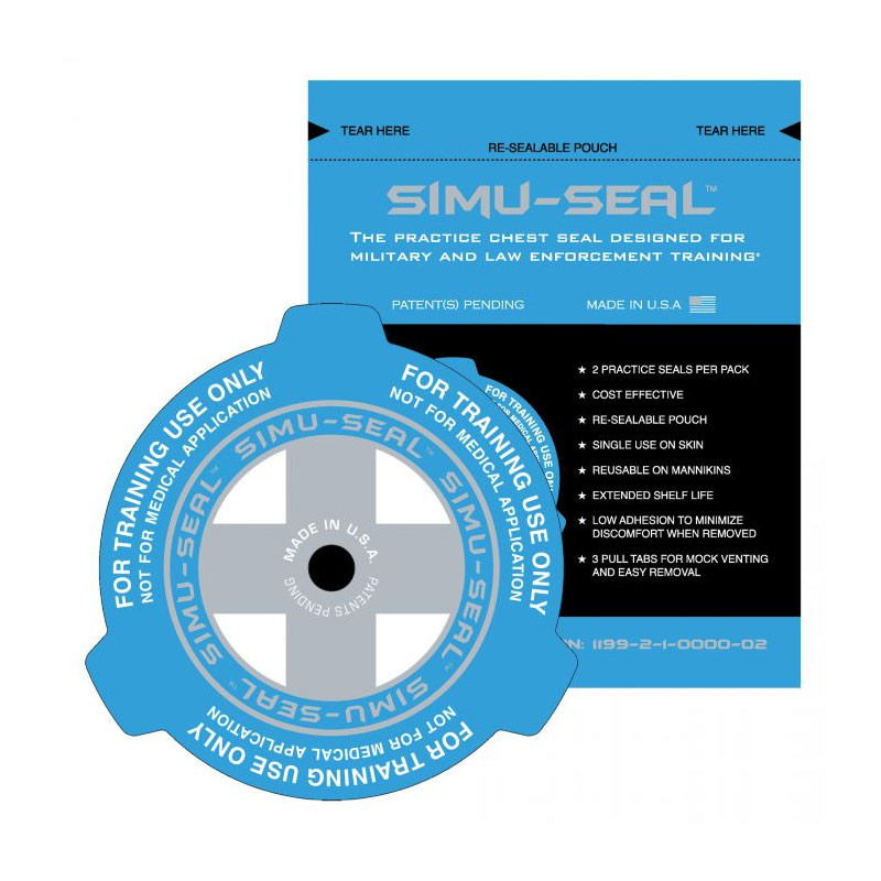 Curativos de Treinamento SIMU-SEAL para Atendimento ao Trauma Torácico (Pack de 2)