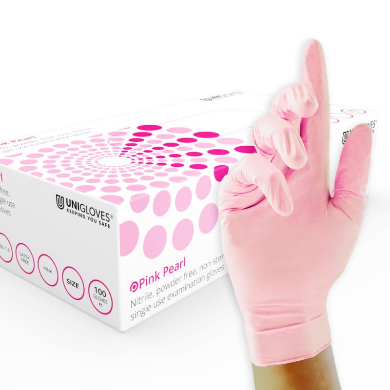Pink Pearl – guantes de nitrilo rosa (caja de 100 unds)